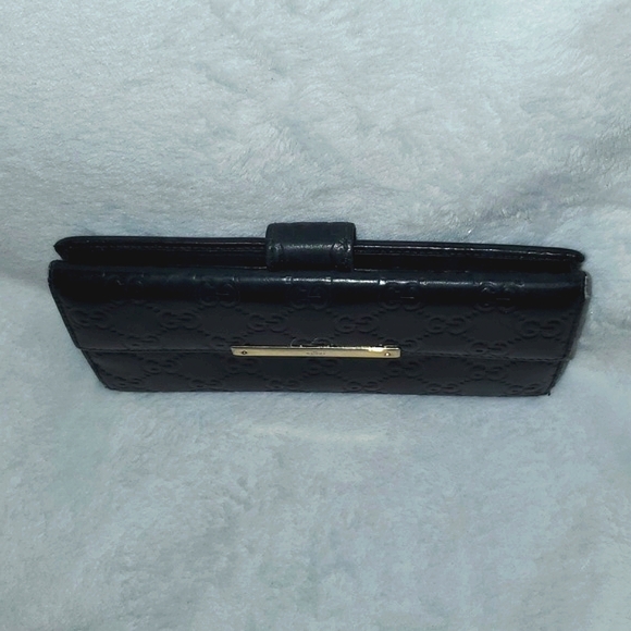 Gucci Black Guccissima Leather Flap Continental Wallet - Picture 6 of 16
